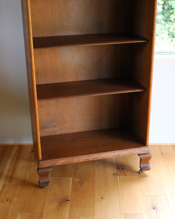 Oak Bookshelf with Adjustable Shelves & Steel Casters�å������Ǻ�Υ֥å��������
