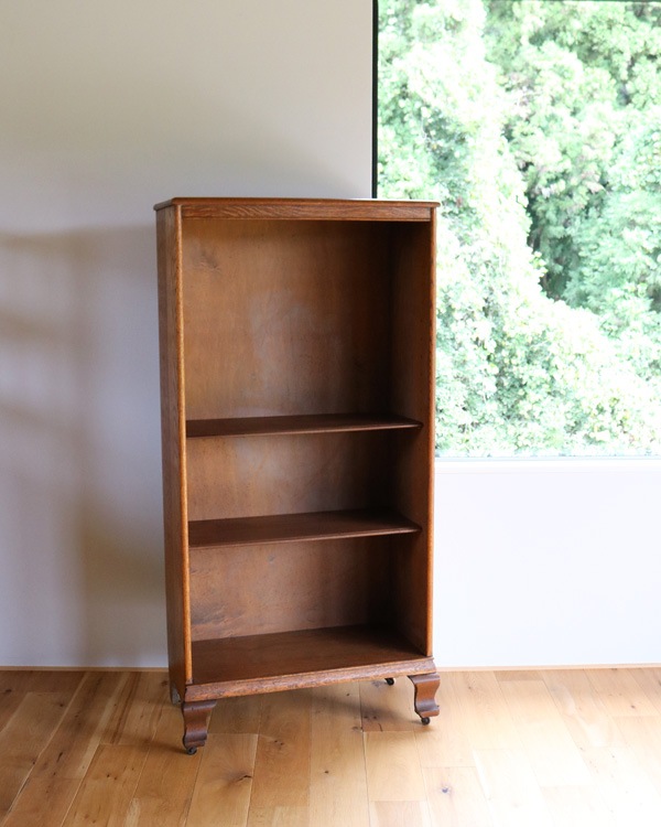 Oak Bookshelf with Adjustable Shelves & Steel Casters�å������Ǻ�Υ֥å��������