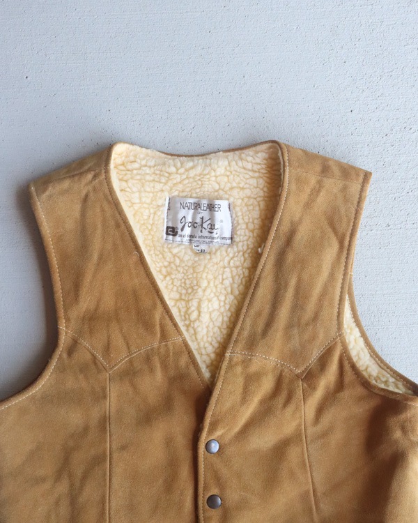 Vintage 80s Jo-o-Kay Suede Boa Vest (M)