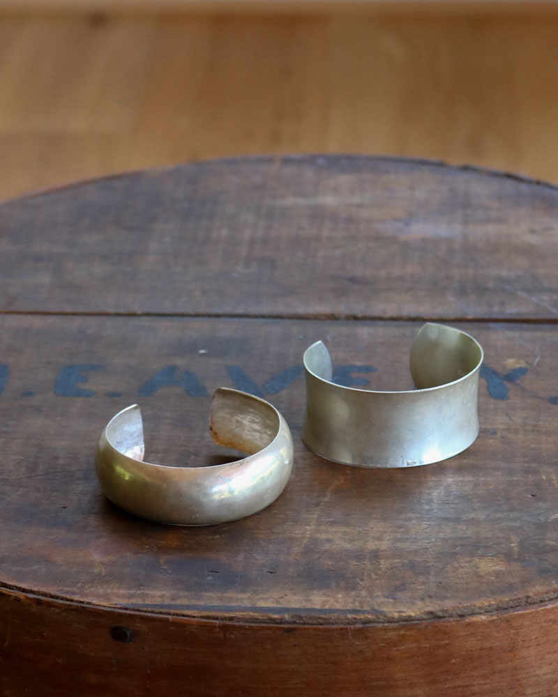 sterling 1950年代 ヴィンテージバングル c.1950s Mid-Century Silver Wide Cuff Bracelet B｜1950年代頃