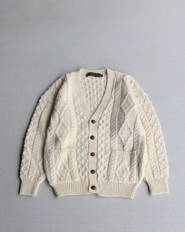 Vintage 80s Fisherman Wool Cardy (M)