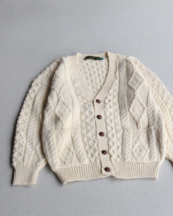 Vintage 80s Fisherman Wool Cardy (M)