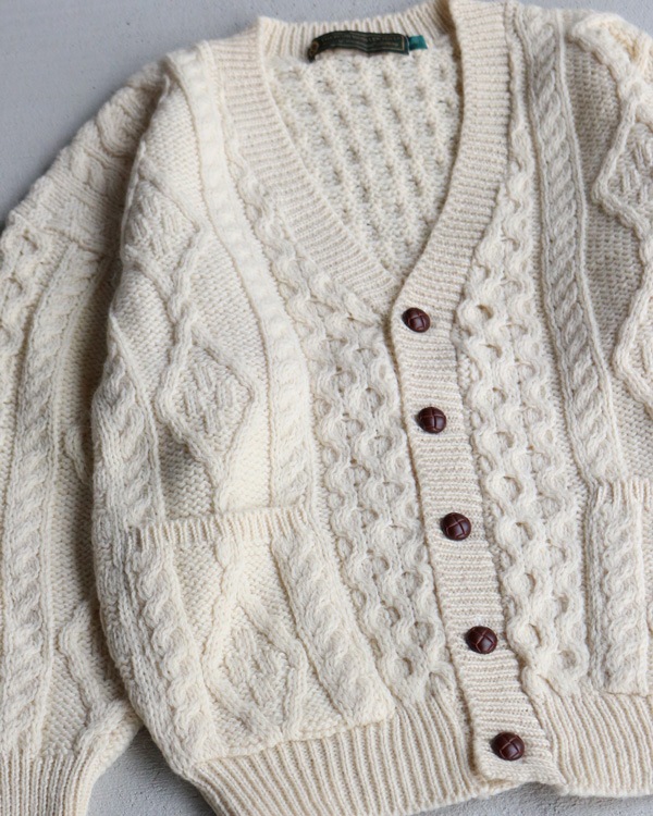 Vintage 80s Fisherman Wool Cardy (M)