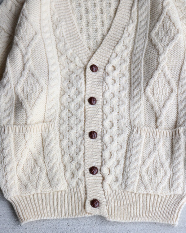 Vintage 80s Fisherman Wool Cardy (M)