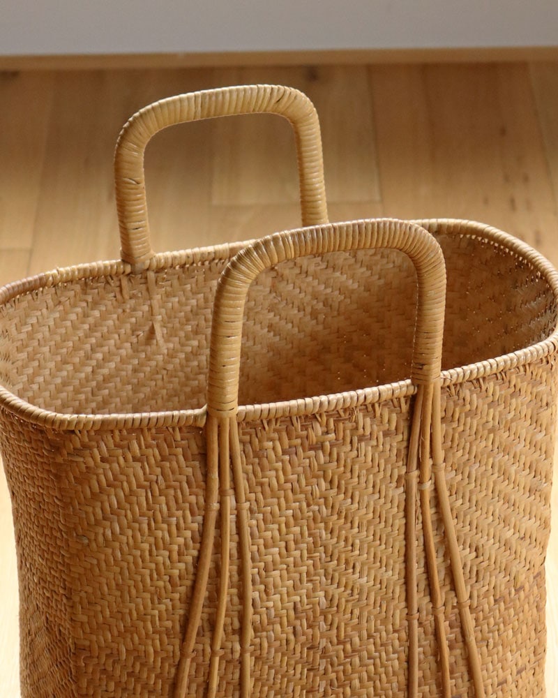 c.1960s Japanese Bamboo Shopping Basket｜1960年代頃 日本製 竹編み