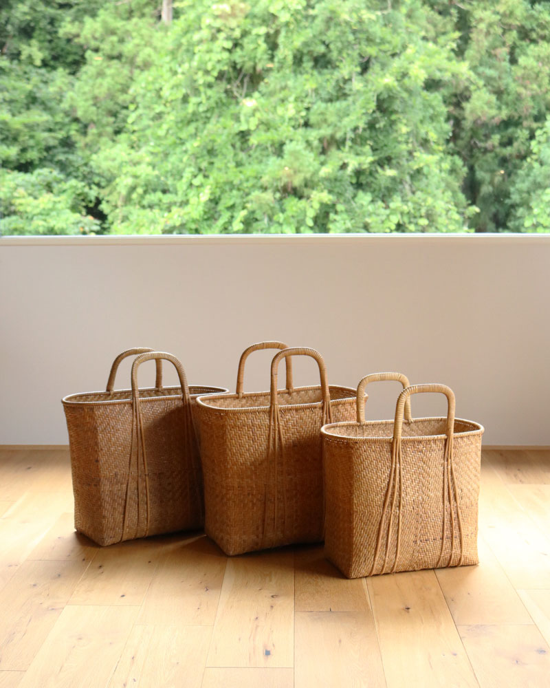 c.1960s Japanese Bamboo Shopping Basket｜1960年代頃 日本製 竹編み
