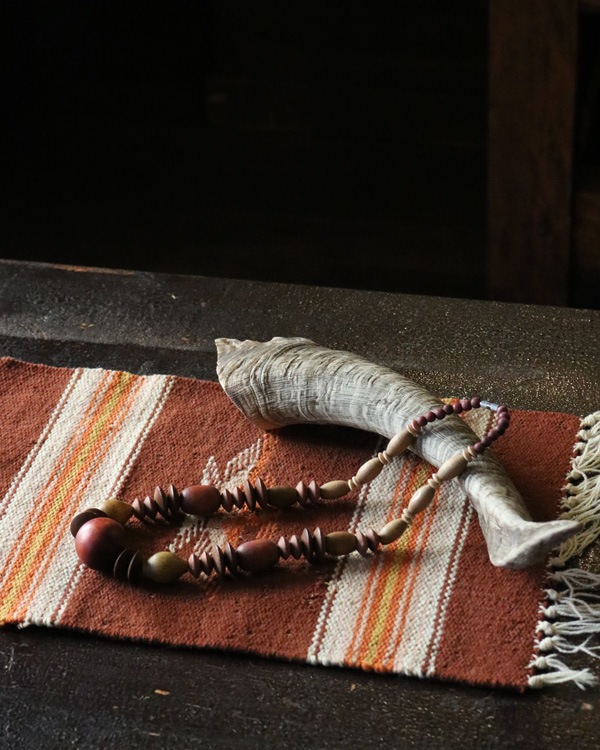 Vintage Wood Beads Necklace C�åӥ�ơ������åɥӡ����ͥå��쥹 C