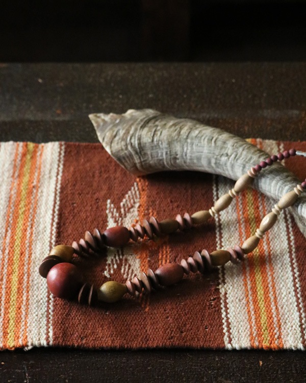 Vintage Wood Beads Necklace C�åӥ�ơ������åɥӡ����ͥå��쥹 C