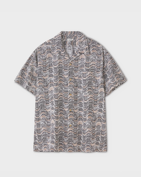 PHIGVEL �ե����٥��AFRICAN PATTERN SS SHIRT ���եꥫ��ѥ����� ���硼�ȥ��꡼�֥���ġ�BEIGE��BLACK��