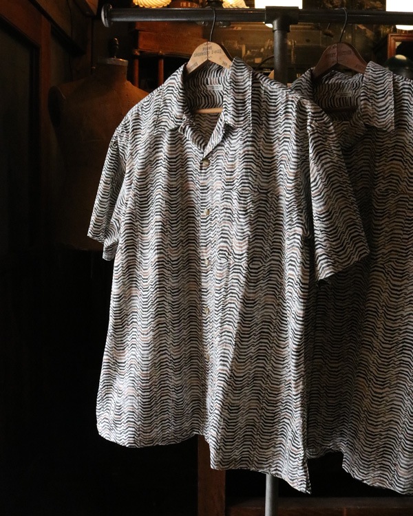 PHIGVEL �ե����٥��AFRICAN PATTERN SS SHIRT ���եꥫ��ѥ����� ���硼�ȥ��꡼�֥���ġ�BEIGE��BLACK��