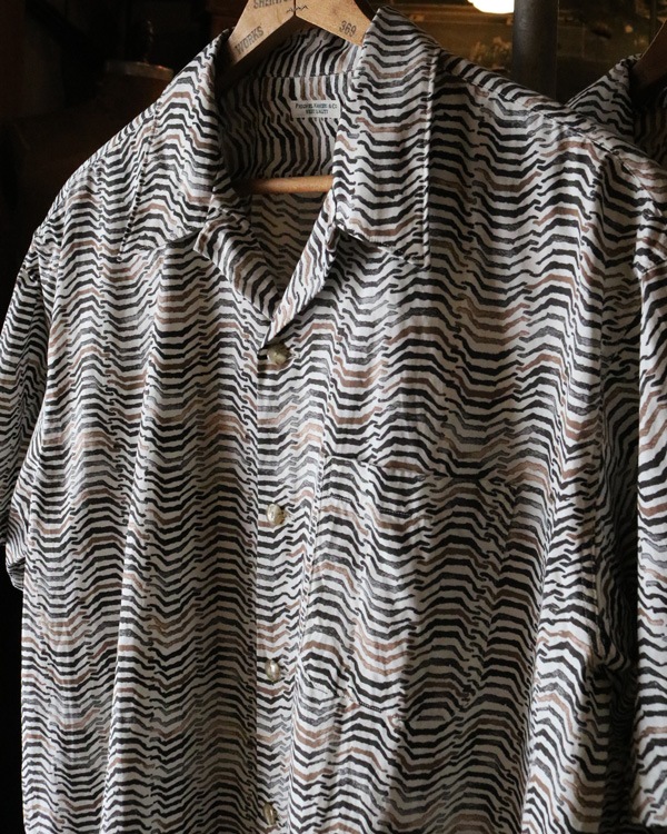 PHIGVEL �ե����٥��AFRICAN PATTERN SS SHIRT ���եꥫ��ѥ����� ���硼�ȥ��꡼�֥���ġ�BEIGE��BLACK��