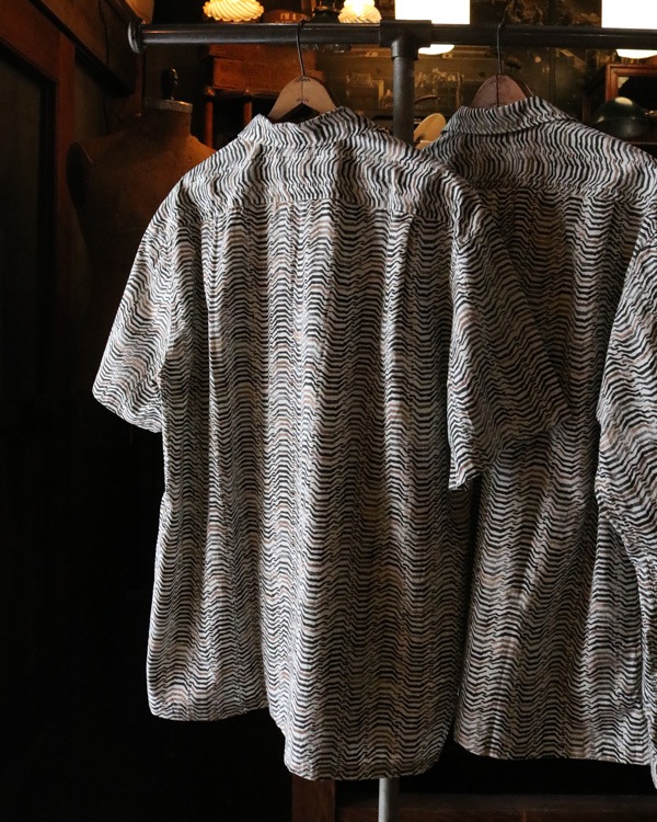 PHIGVEL �ե����٥��AFRICAN PATTERN SS SHIRT ���եꥫ��ѥ����� ���硼�ȥ��꡼�֥���ġ�BEIGE��BLACK��