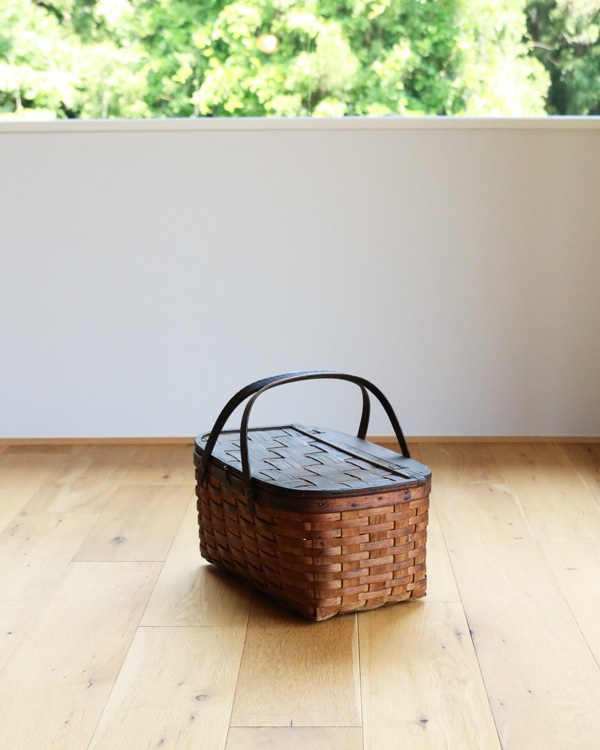 c.1930s Splint Woven Small Picnic Basket��1930ǯ�庢�����Ԥߥ��⡼��ԥ��˥å��Х����å�