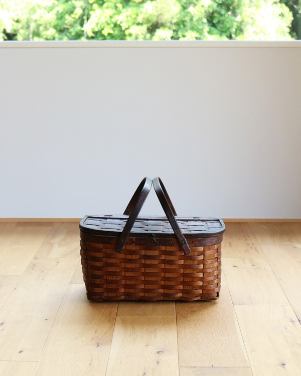 c.1930s Splint Woven Small Picnic Basket��1930ǯ�庢�����Ԥߥ��⡼��ԥ��˥å��Х����å�