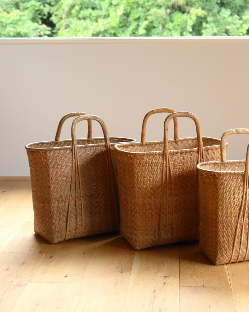 c.1960s Japanese Bamboo Shopping Basket｜1960年代頃 日本製 竹編み