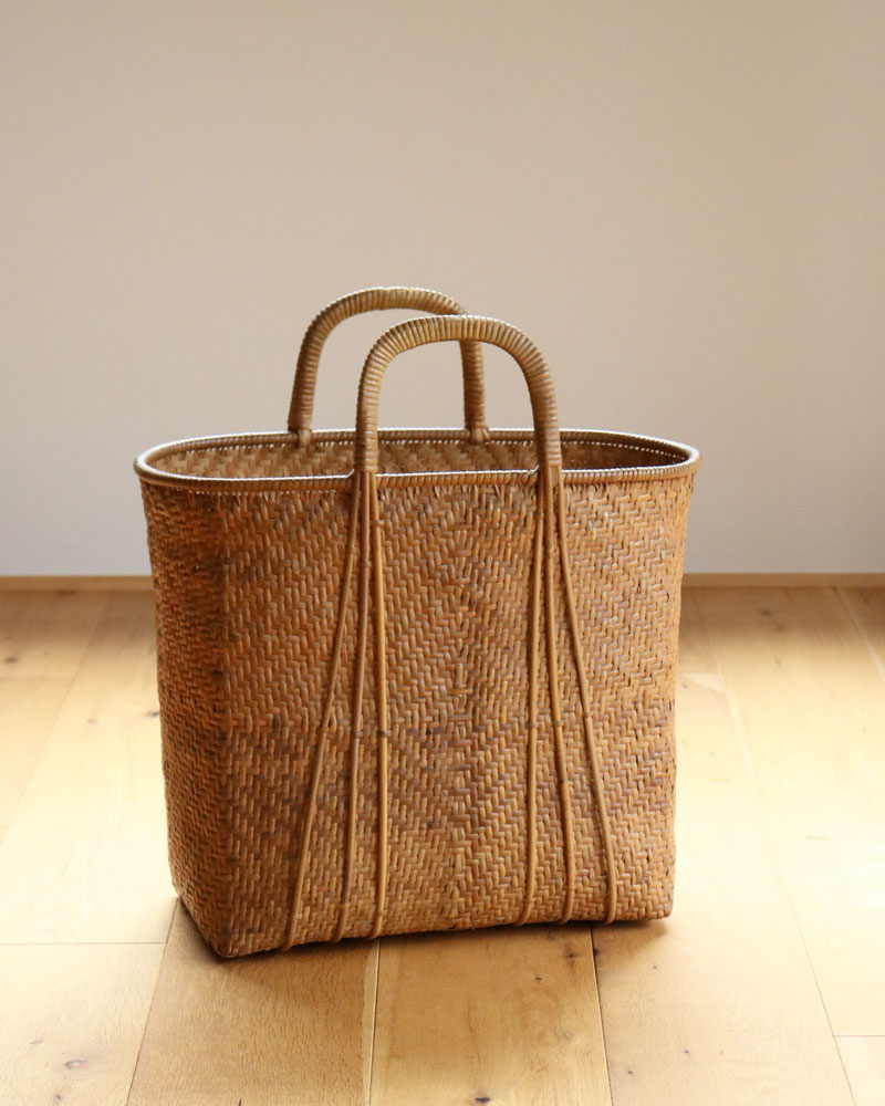 c.1960s Japanese Bamboo Shopping Basket｜1960年代頃 日本製 竹編み