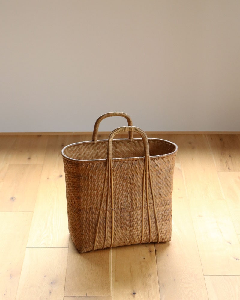 c.1960s Japanese Bamboo Shopping Basket｜1960年代頃 日本製 竹編み