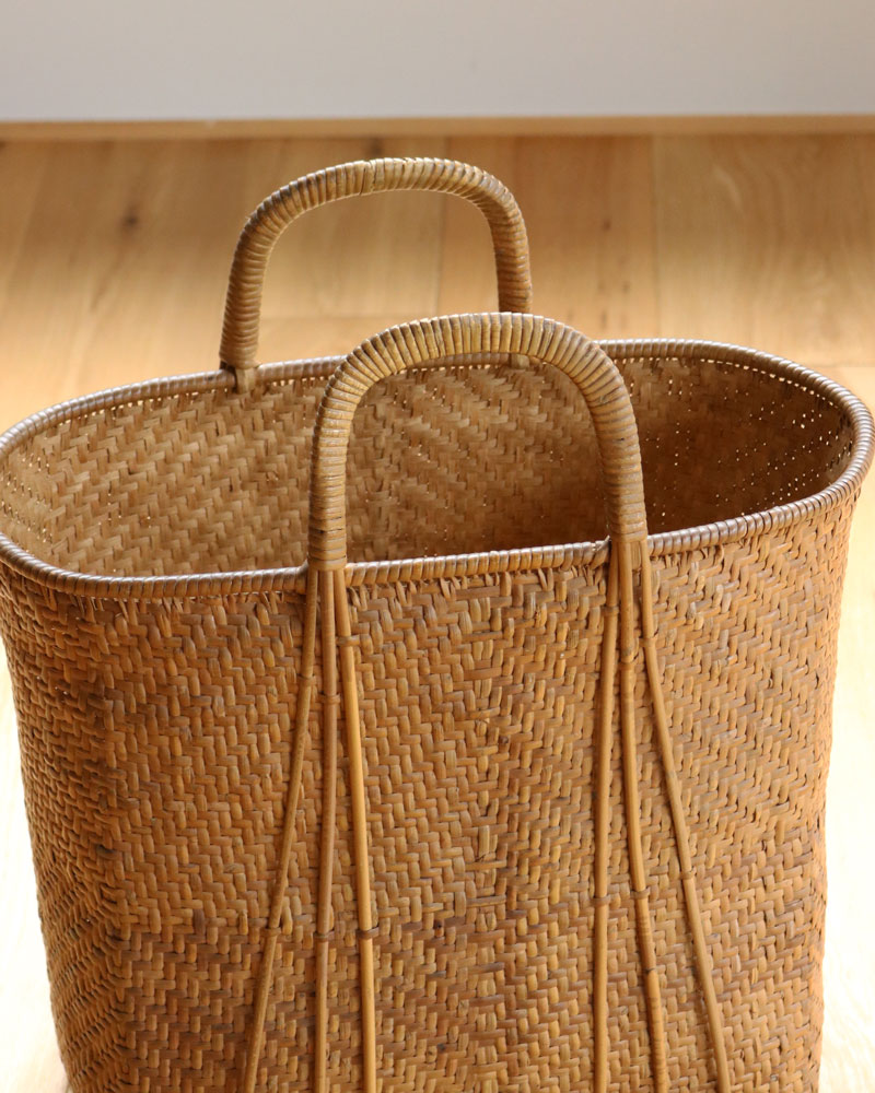 c.1960s Japanese Bamboo Shopping Basket｜1960年代頃 日本製 竹編み