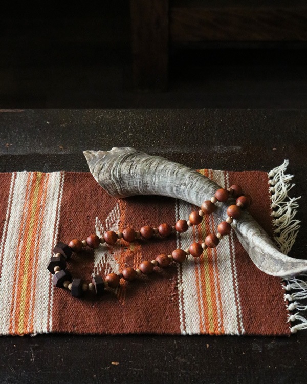 Vintage Wood Beads Necklace B�åӥ�ơ������åɥӡ����ͥå��쥹 B