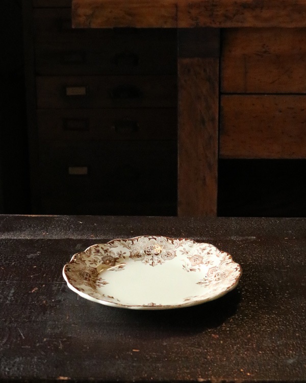 ヴィンテージ木製フラワー型プレート 程度B