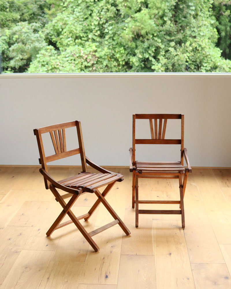 USAアンティーク　木製チャイルドChair　２脚セット　子供椅子セット c.1960s American Wooden Children's Folding Chair｜1960年代頃