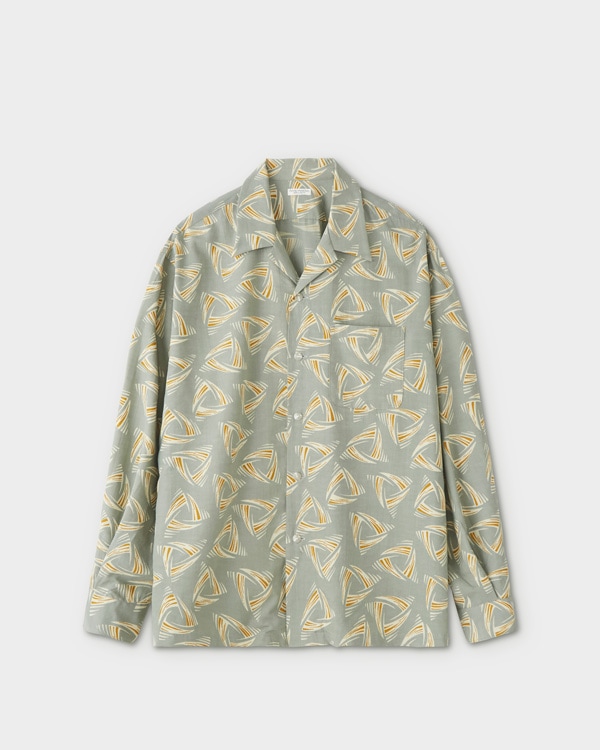 PHIGVEL フィグベル｜DELTA PATTERN OPEN COLLAR LS SHIRT