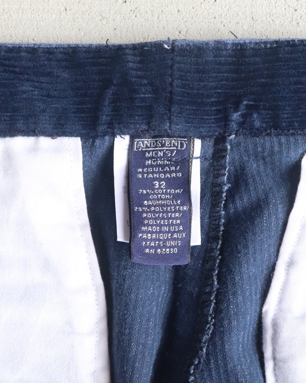 Vintage 90s Navy LANDS'END Corduroy Trousers (30x30)