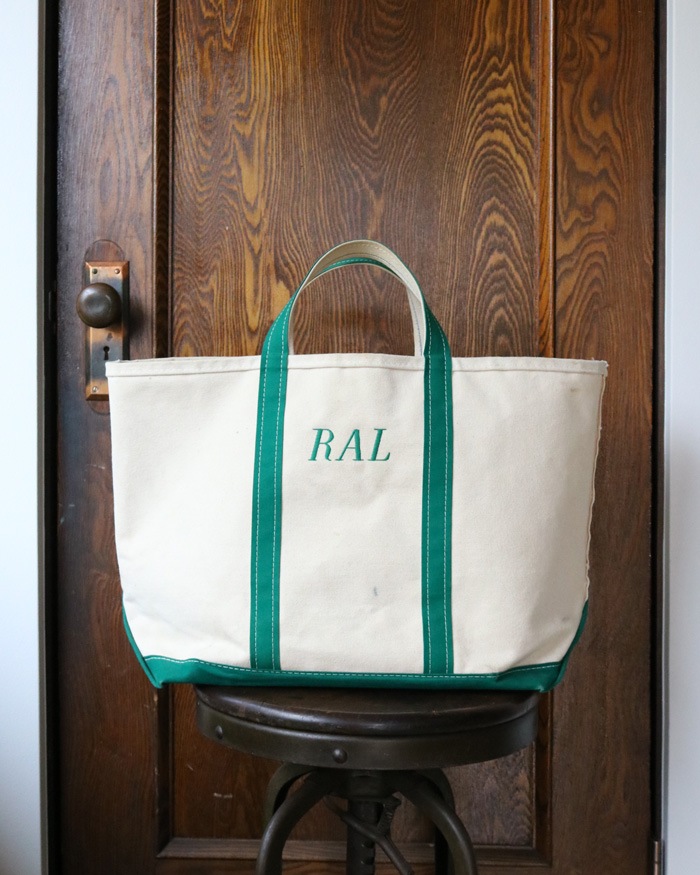 Vintage 90s Green L.L.BEAN Canvas Tote (L)