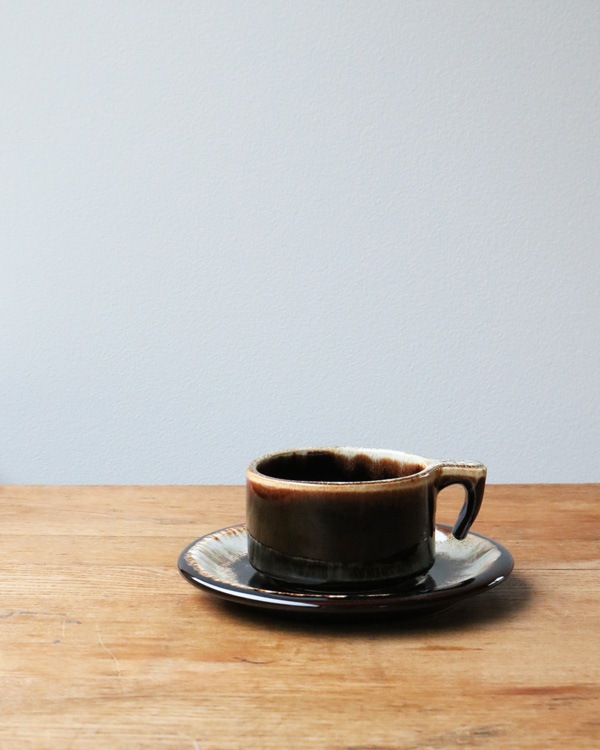 Brown Drip Cup&Saucer A�å֥饦��ɥ�å� ���åס��������� A