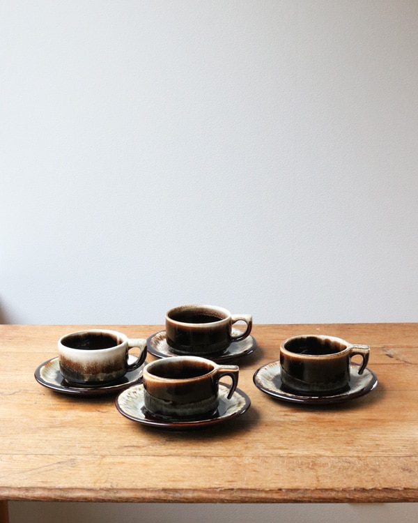 Brown Drip Cup&Saucer A�å֥饦��ɥ�å� ���åס��������� A