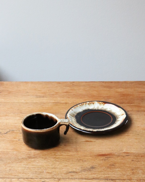 Brown Drip Cup&Saucer A�å֥饦��ɥ�å� ���åס��������� A