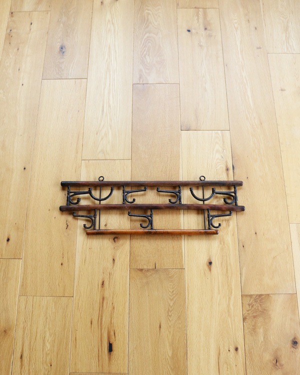 c.1920s 2-Tier Wooden Wall Hook Rack��1920ǯ�庢 2�ʼ� ��������եå���å�