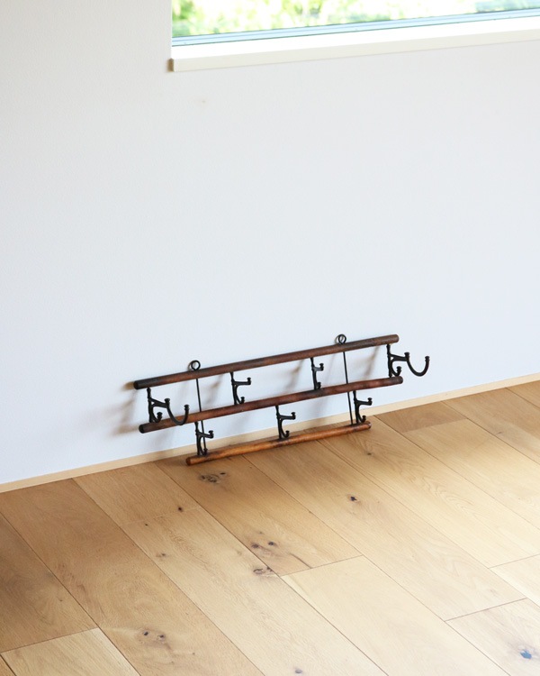 c.1920s 2-Tier Wooden Wall Hook Rack��1920ǯ�庢 2�ʼ� ��������եå���å�