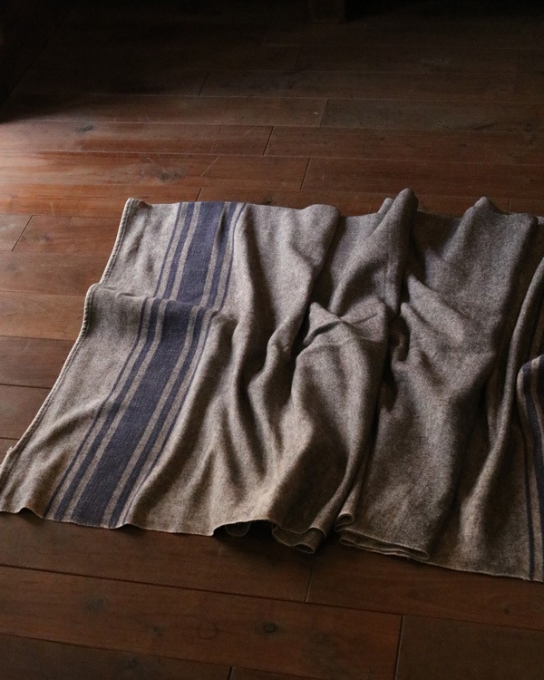Gray & Blue Wool Blanket�å��졼&�֥롼 ������֥�󥱥å�