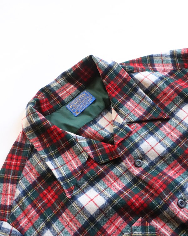 70's PENDLETON Wool Open Collar Shirt 70's Wool Open Collar Shirt