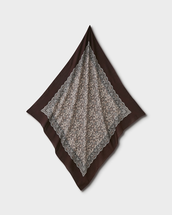 PHIGVEL フィグベル｜PAISLEY SCARF ペイズリー スカーフ【D.BROWN】