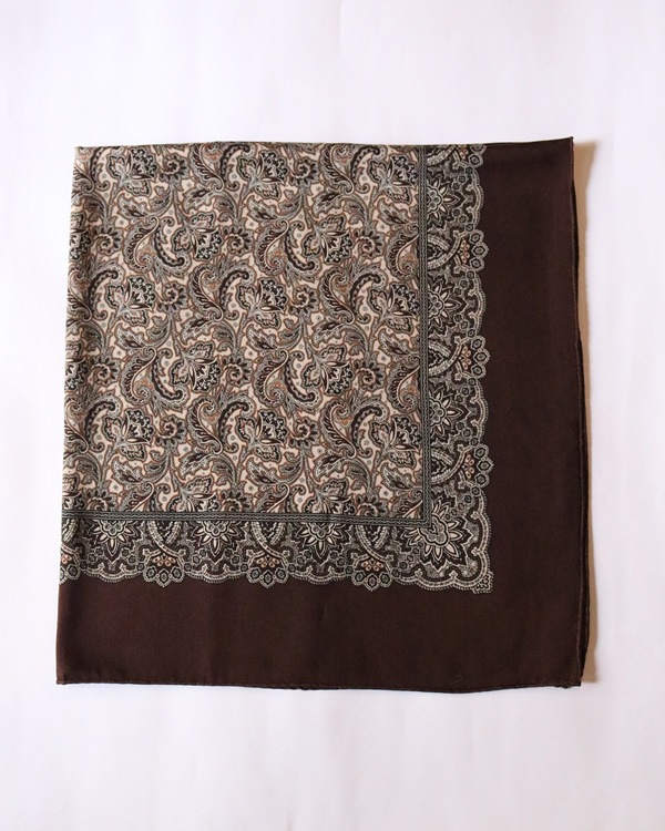 PHIGVEL フィグベル｜PAISLEY SCARF ペイズリー スカーフ【D.BROWN】