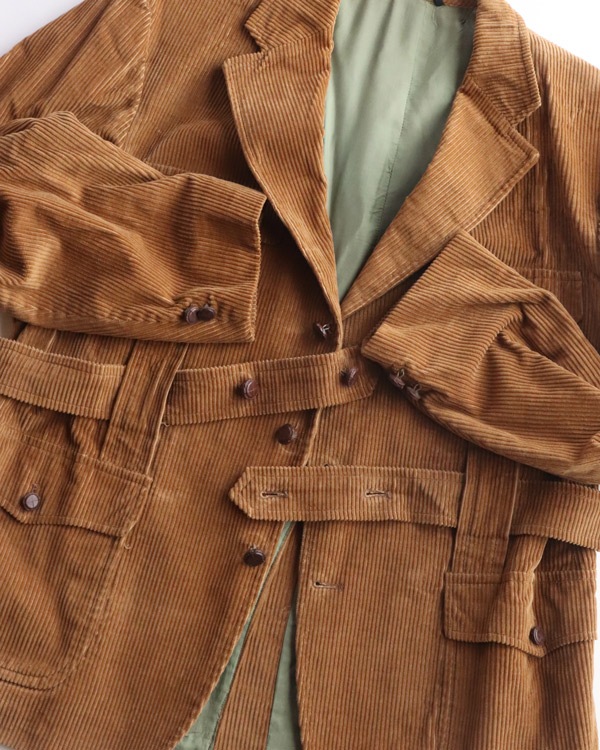 Vintage 70s Camel TOWNCRAFT Corduroy Norfolk Jacket (M)