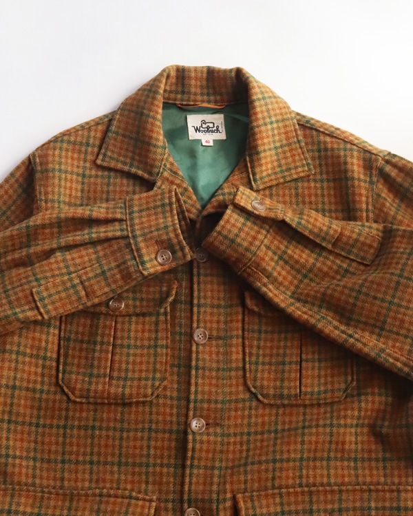 Vintage 70s Plaid WOOLRICH 4pocket Wool Shirt (L)
