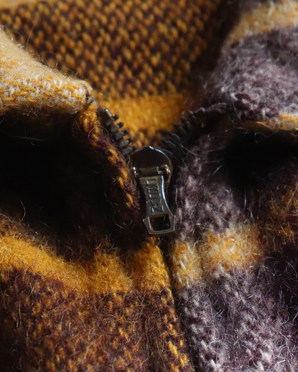 Vintage 60s Plaid NATIONAL Wool Zip Shirt (S/M)