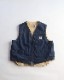 Vintage 80s CARHARTT Denim Boa Vest (XL)