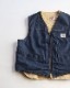 Vintage 80s CARHARTT Denim Boa Vest (XL)