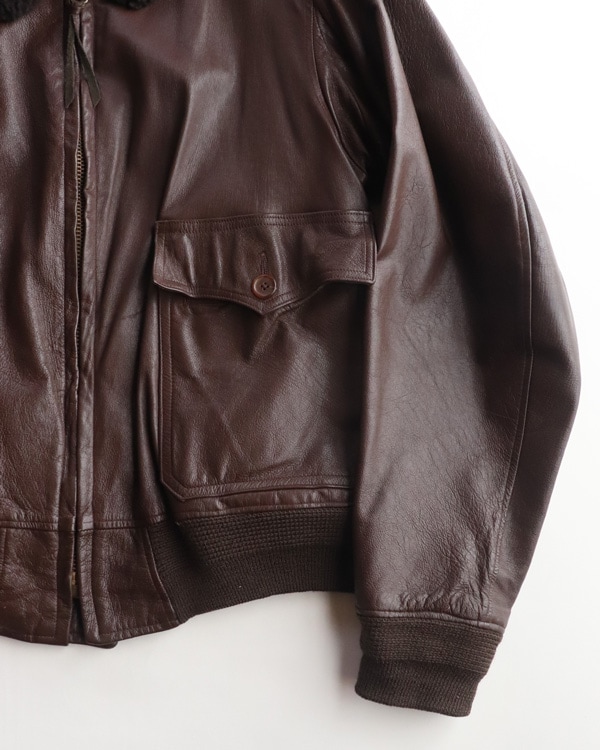 Vintage 80s Brown WILLIS & GEIGER G-1 Flight Jacket (XL)