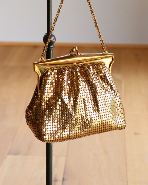 "WHITING & DAVIS CO." Gold Chain Purse w/Box��"WHITING & DAVIS CO." ������ɥ�������ѡ���