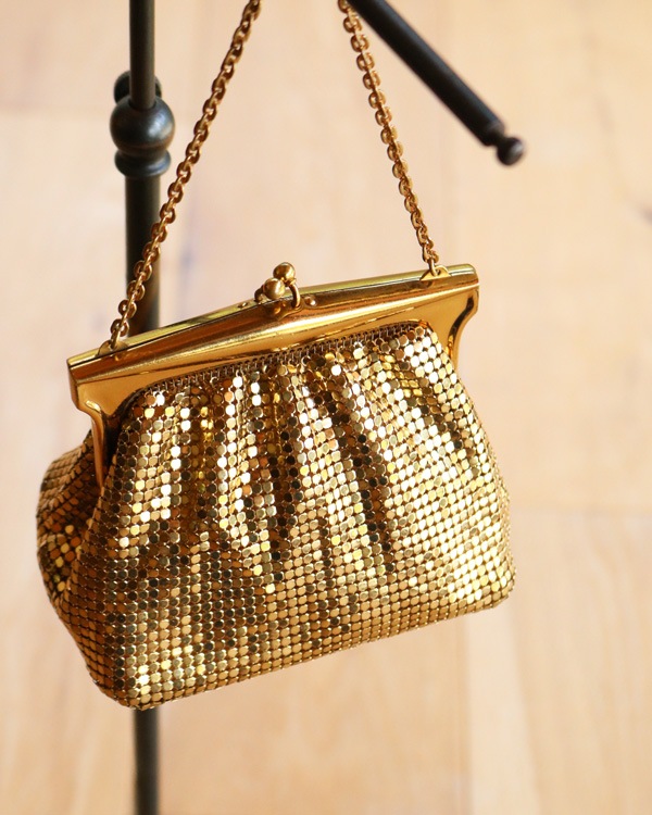 "WHITING & DAVIS CO." Gold Chain Purse w/Box��"WHITING & DAVIS CO." ������ɥ�������ѡ���