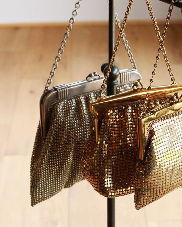 "WHITING & DAVIS CO." Gold Chain Purse w/Box��"WHITING & DAVIS CO." ������ɥ�������ѡ���