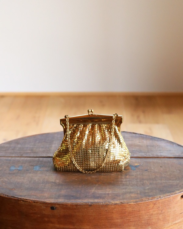 "WHITING & DAVIS CO." Gold Chain Purse w/Box��"WHITING & DAVIS CO." ������ɥ�������ѡ���