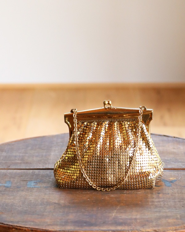 "WHITING & DAVIS CO." Gold Chain Purse w/Box��"WHITING & DAVIS CO." ������ɥ�������ѡ���