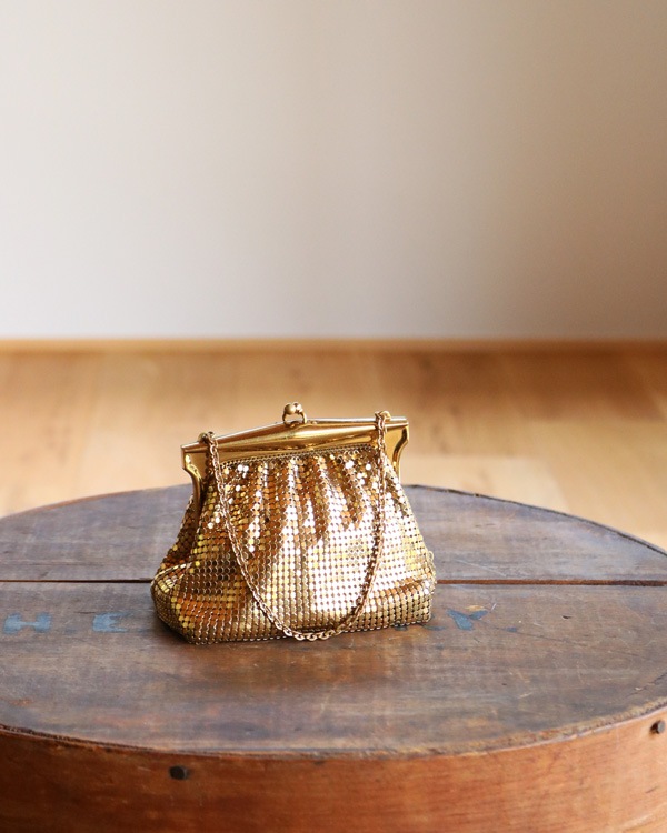 "WHITING & DAVIS CO." Gold Chain Purse w/Box��"WHITING & DAVIS CO." ������ɥ�������ѡ���