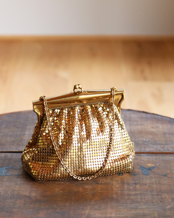 "WHITING & DAVIS CO." Gold Chain Purse w/Box��"WHITING & DAVIS CO." ������ɥ�������ѡ���